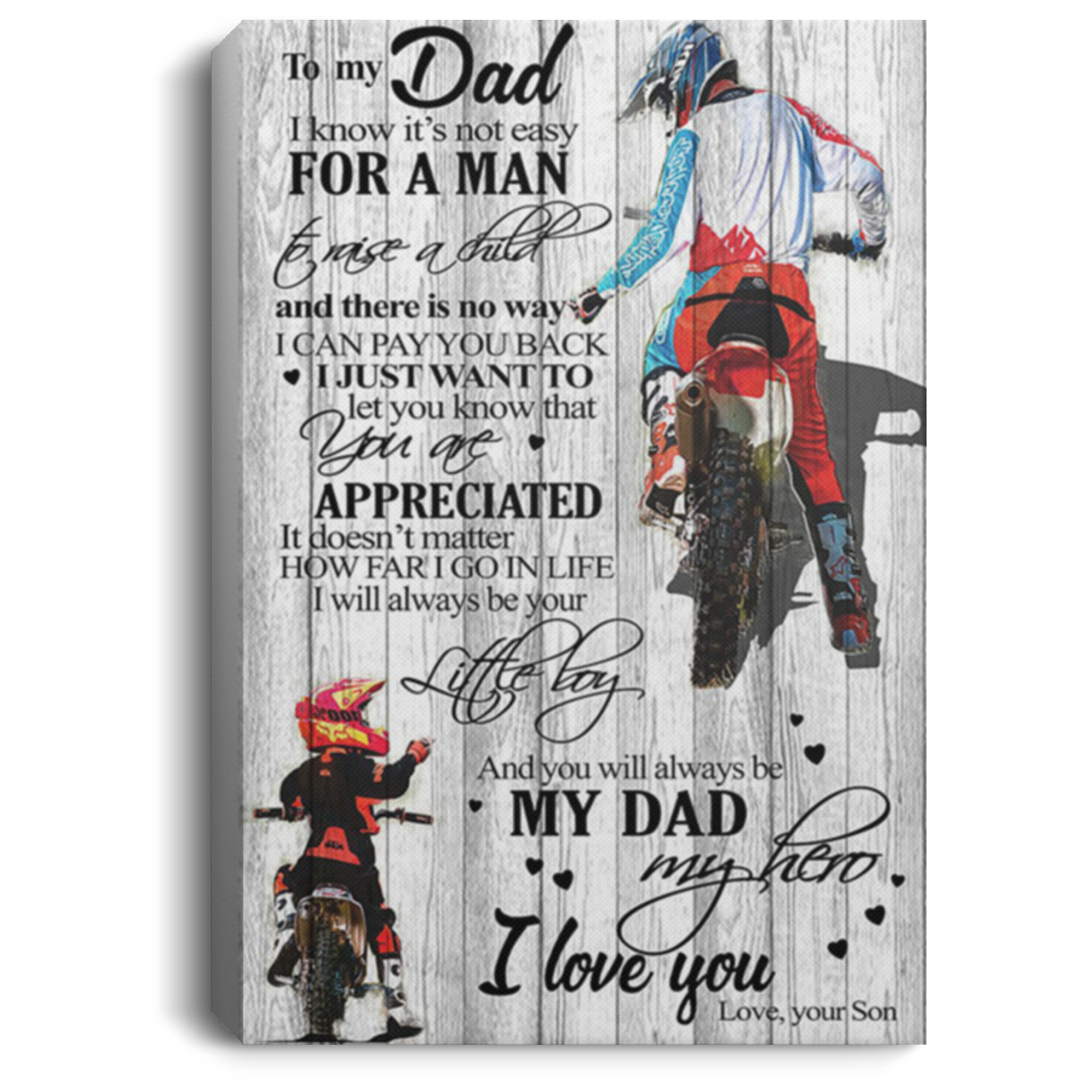 200813BB Motorcycle Dad Family Canvas Print Poster From Son Awesome Birthday Christmas Ideas Great Gift Decoration 8x12 12x18 16x24