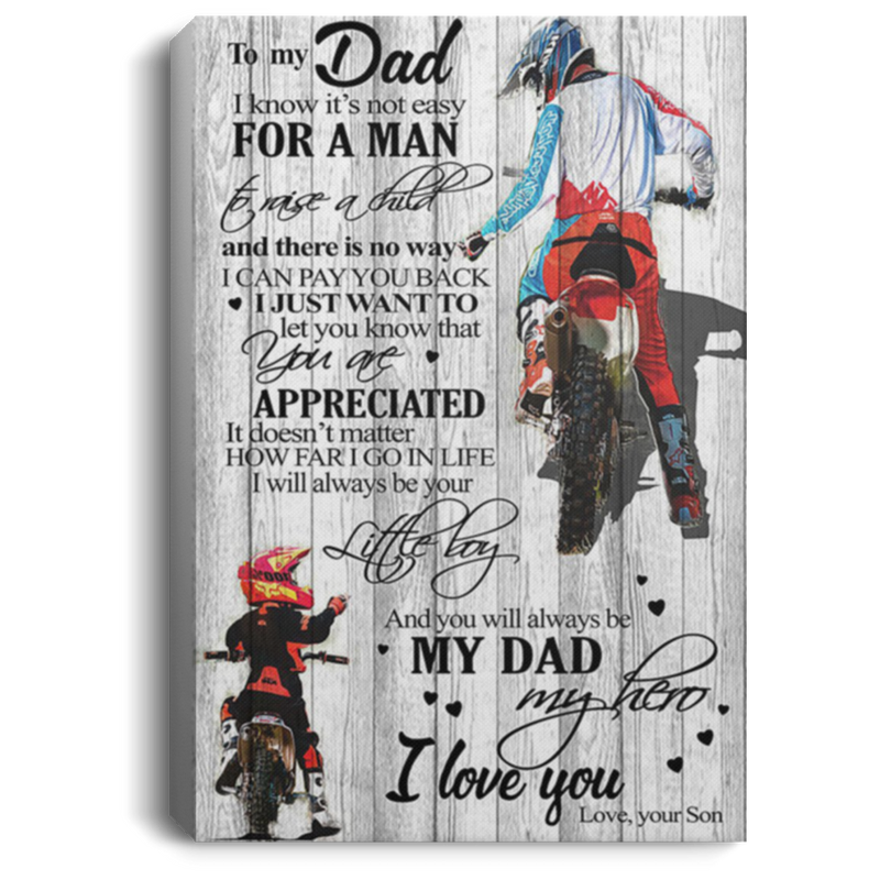 200813BB Motorcycle Dad Family Canvas Print Poster From Son Awesome Birthday Christmas Ideas Great Gift Decoration 8x12 12x18 16x24