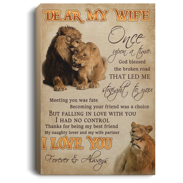 200813BB Best Gift For Wife From Husband Once Upon God Blessed The Broken Road That Led Me Straight To You Lion Canvas Poster Wall Art 8x12 12x18 16x24