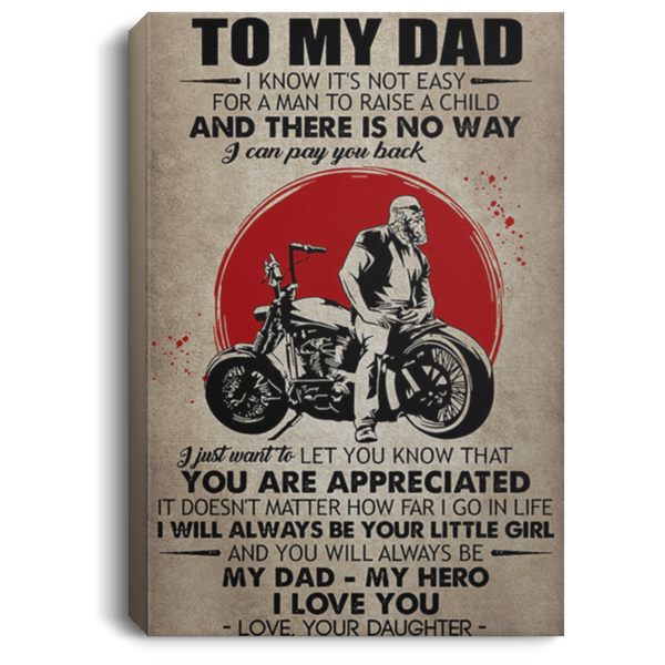 200813BB Motorcycle Vintage Poster Canvas To My Dad From Daughter Perfect Birthday Christmas Ideas Great Gift Decoration 8x12 12x18 16x24