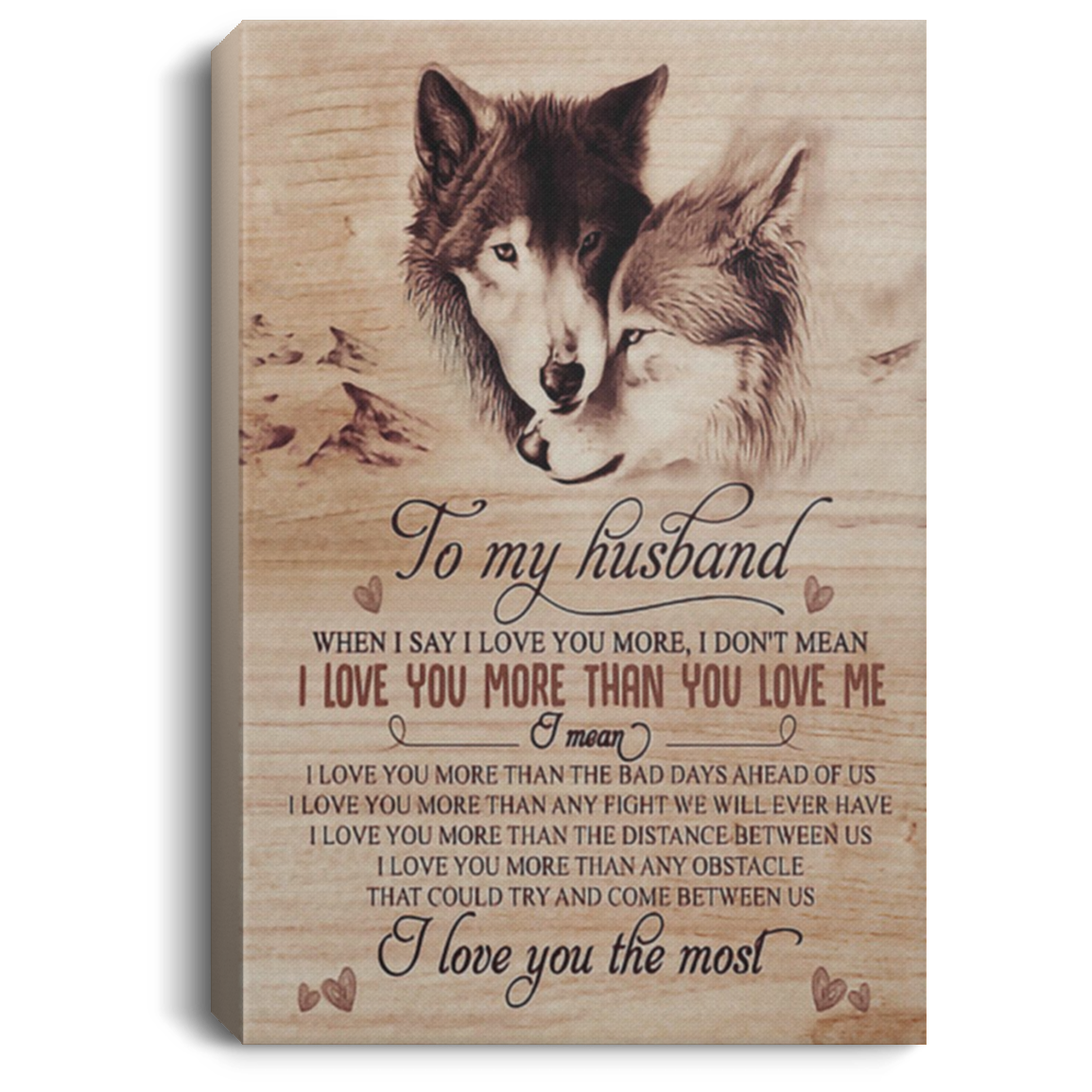 200813BB Wolf Husband Family Canvas Wall Art For Living Room Bedroom From Wife Perfect Birthday Christmas Ideas Great Gift Decoration 8x12 12x18 16x24