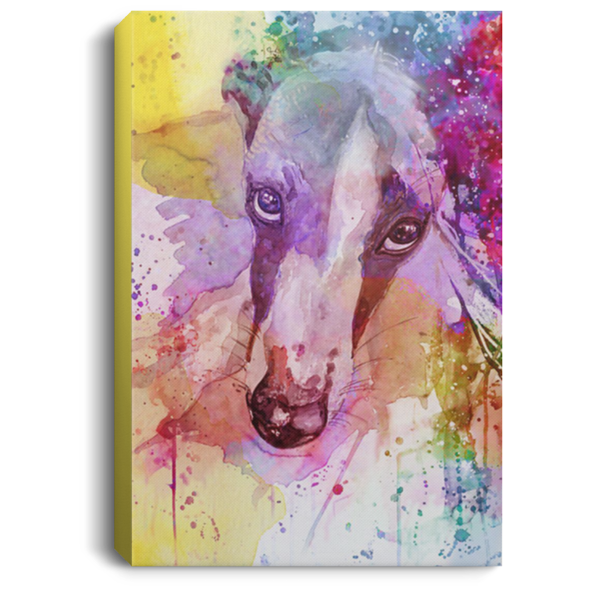 200825G Dog Canvas Wall Art Large Greyhound Water Color Print Amazing Birthday Christmas Ideas Great Gift Decoration 8x12 12x18 16x24