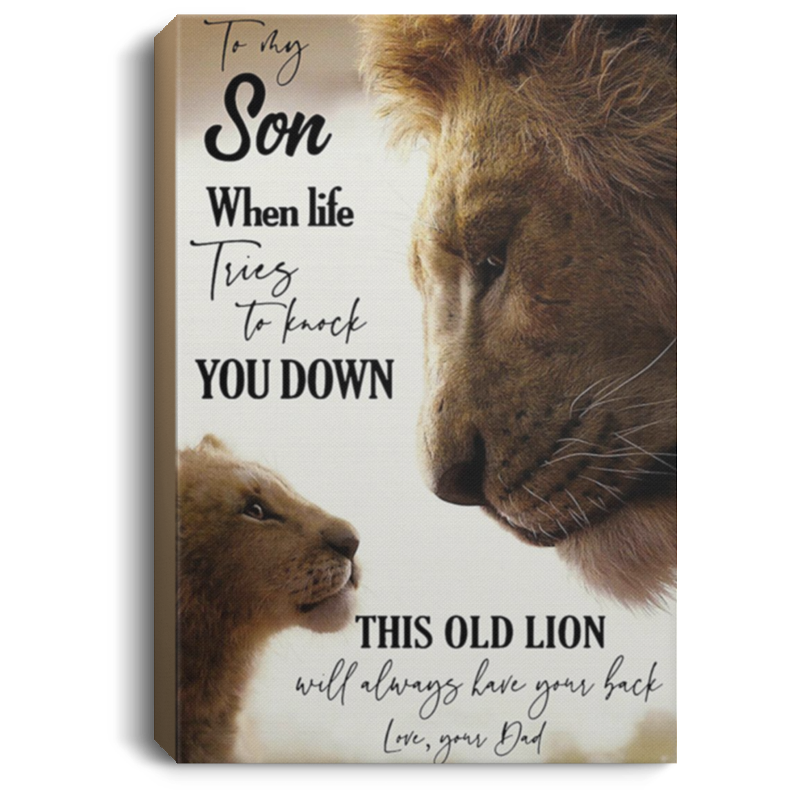 200813BB Lion Son Inspirational Wall Art Canvas About Family Awesome Birthday Christmas Ideas Great Gift Decoration 8x12 12x18 16x24