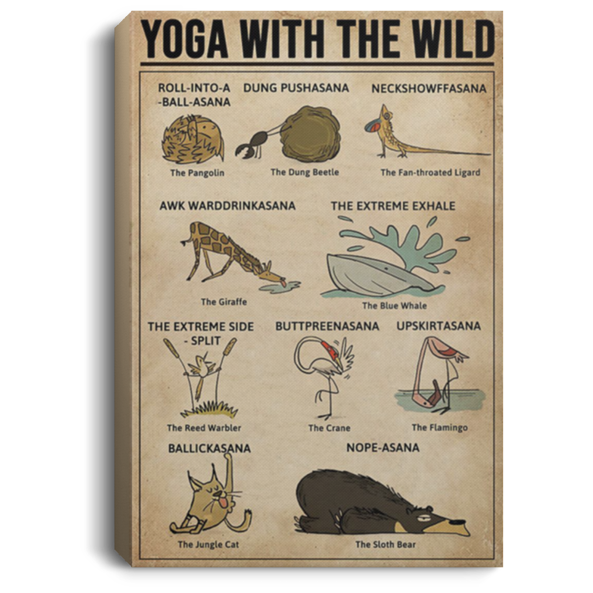 200818EE Yoga With The Wild Wall Art Canvas Custom Awesome Birthday Christmas Ideas Great Gift Decoration 8x12 12x18 16x24