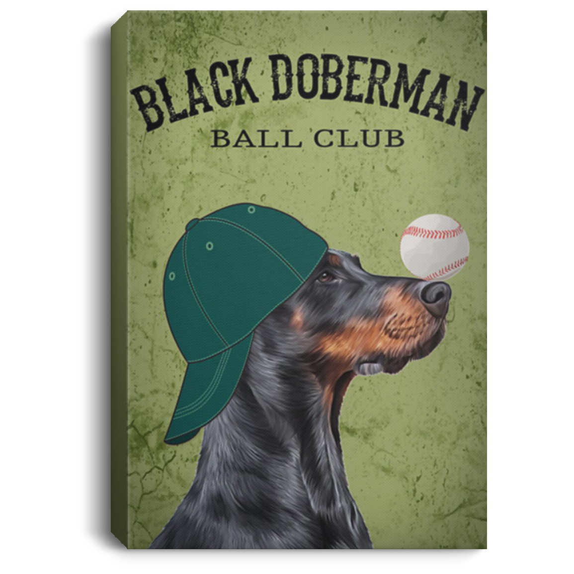 200825G Doberman Ball Club Dog Canvas Pictures Personalized Gift For Men Women On Birthday Christmas Wrapped Ready To Hang 8x12 12x18 16x24