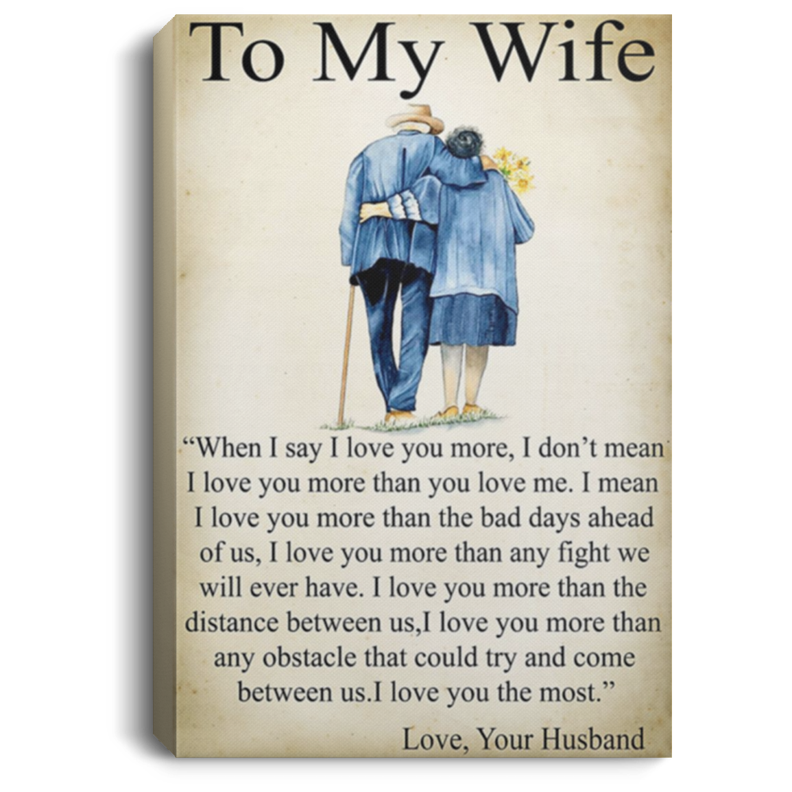 200813BB To My Wife Canvas Art Wall Decor From Husband Perfect Birthday Christmas Ideas Great Gift Decoration 8x12 12x18 16x24