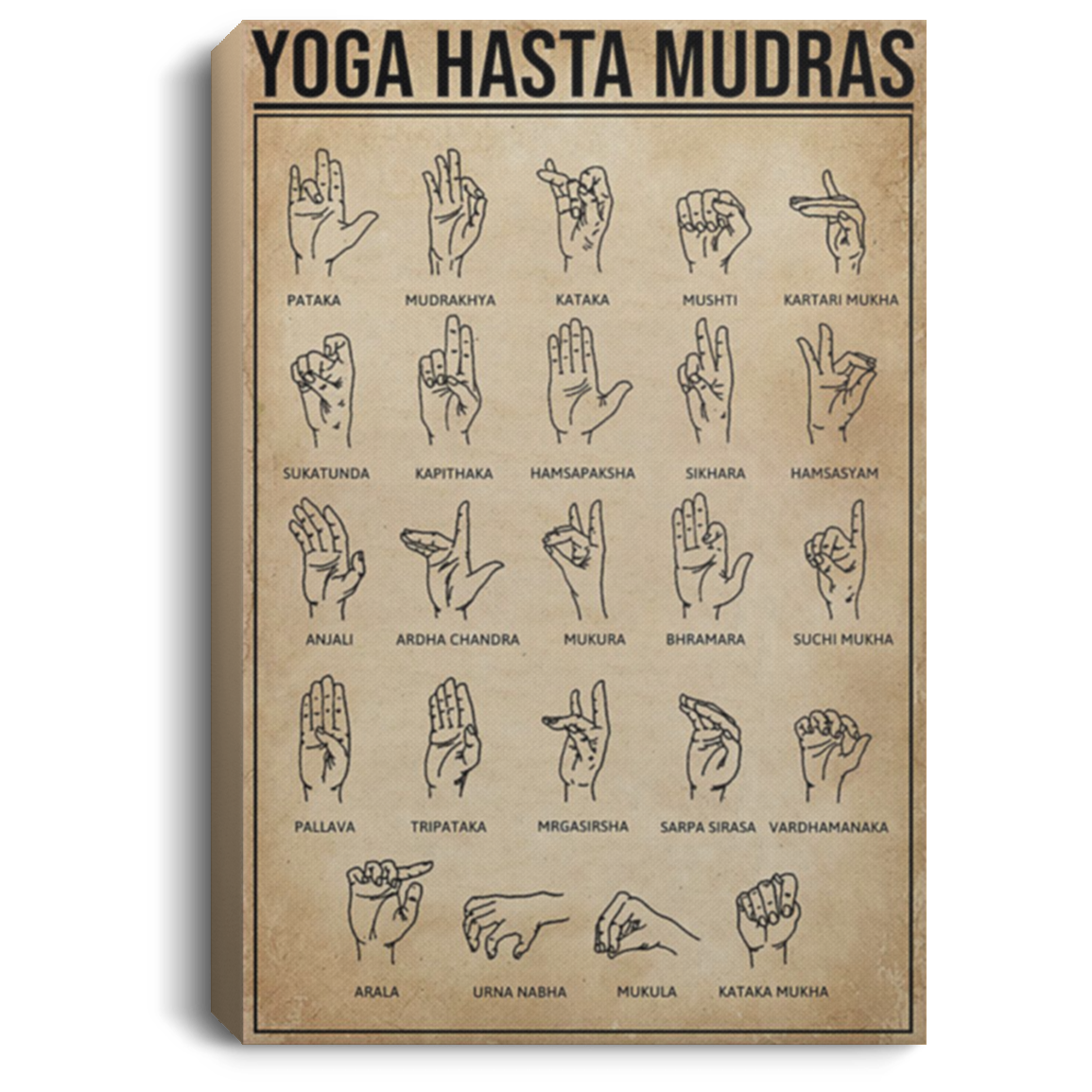 200818EE Yoga Hasta Mudras Wall Art Canvas For Living Room Bedroom Perfect Birthday Christmas Ideas Great Gift Decoration 8x12 12x18 16x24