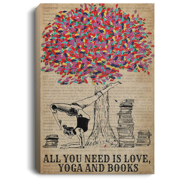 200818EE All I Need Is Love Yoga And Books Wall Art Canvas For Living Room Bedroom Awesome Birthday Christmas Ideas Great Gift Decoration 8x12 12x18 16x24