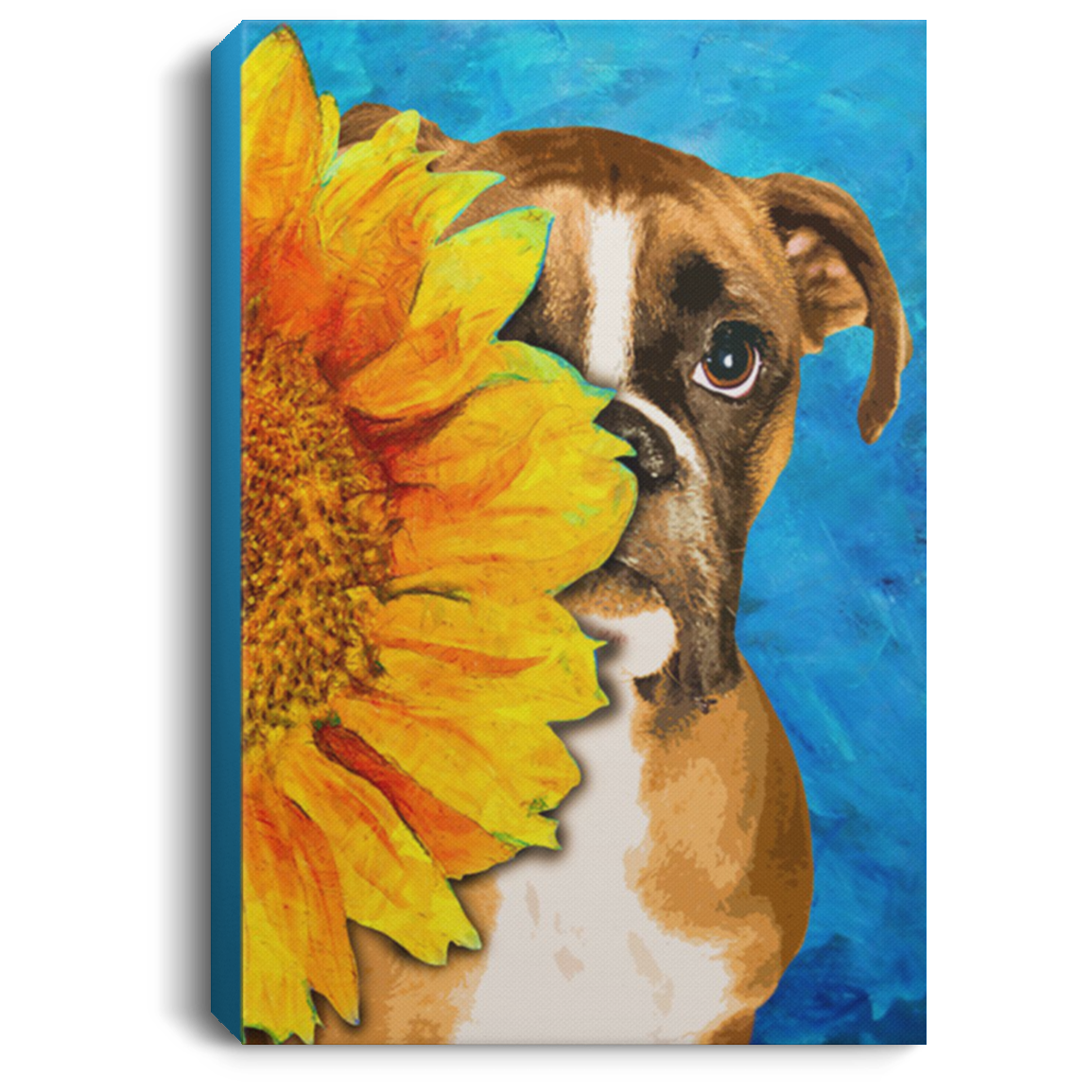 200822H Boxer Sunflower Canvas Posters For Walls Bedroom Living Room Office Wrapped Ready To Hang 8x12 12x18 16x24