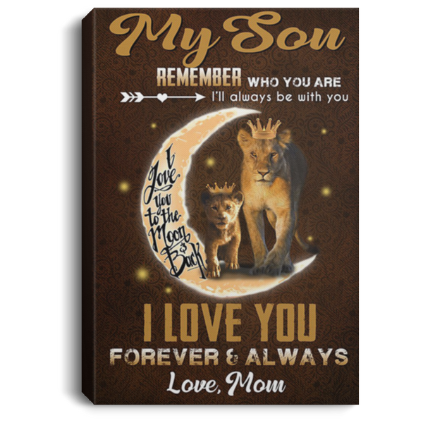 200813BB To My Son Love Mom Lion Canvas Poster Print Poster Awesome Birthday Ideas Great Gift Decoration 8x12 12x18 16x24