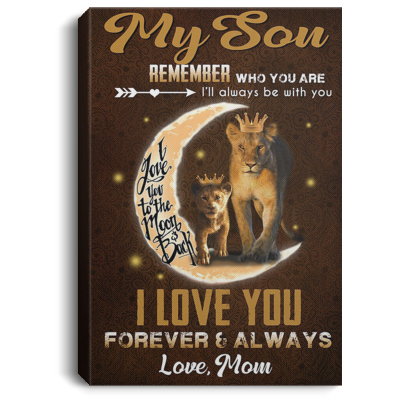 200813BB To My Son Love Mom Lion Canvas Poster Print Poster Awesome Birthday Ideas Great Gift Decoration 8x12 12x18 16x24