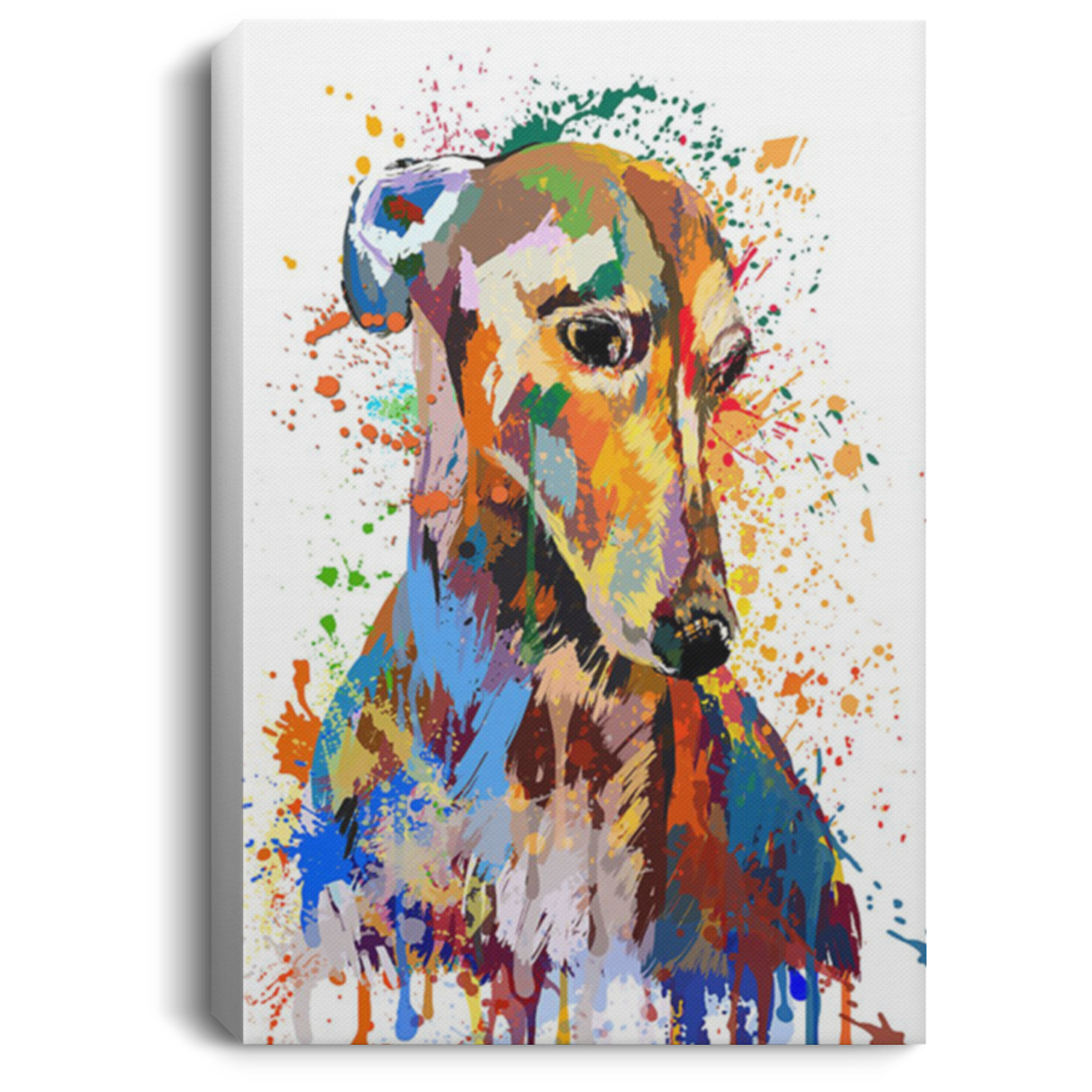 200825G Greyhound Dog Canvas Wall Art Water Colorful Anniversary Birthday Christmas Ideas Great Gift Decoration 8x12 12x18 16x24