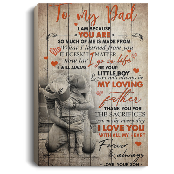 200813BB Family Inspirational Wall Art Canvas To My Dad From Son Awesome Birthday Anniversary Christmas Ideas Great Gift Decoration 8x12 12x18 16x24