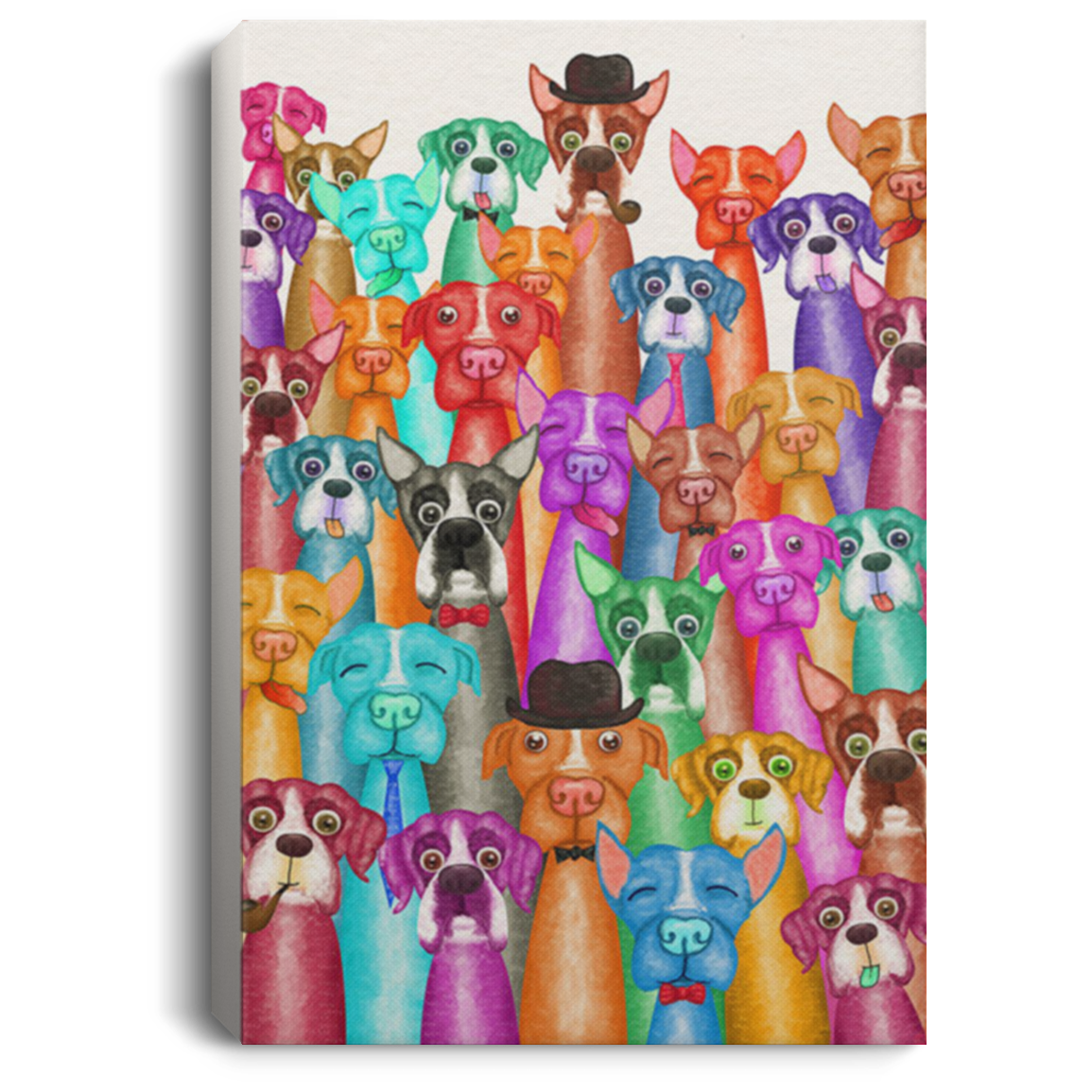 200822H Boxer Dog Multi Canvas Posters For Walls Living Room Personalized Gift For Men Women Wrapped Ready To Hang 8x12 12x18 16x24