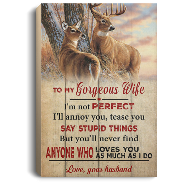 200813BB To My Gorgeous Wife Deer Family Wall Art Canvas Vertical You'll Never Find Anyone Who Loves You As Much As I Do Poster From Husband