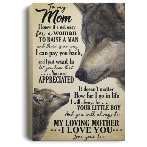 200813BB Canvas Poster Motivation Wolf To My Mom From Son Perfect Birthday Christmas Ideas Great Gift Decoration 8x12 12x18 16x24