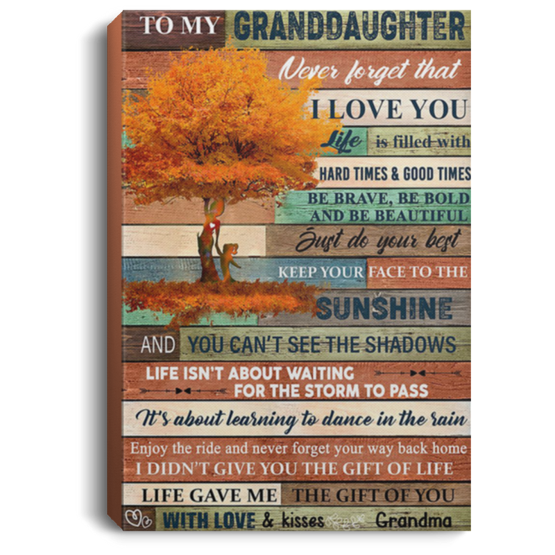 200813BB Family Canvas Wall Art Tree For Living Room Bedroom To My Granddaughter From Grandma Home Wall Decor 8x12 12x18 16x24