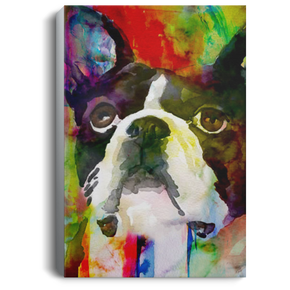 200825G Boston Terrier Canvas Poster Print Best Gift For Men Women On Birthday Christmas Wrapped Ready To Hang 8x12 12x18 16x24