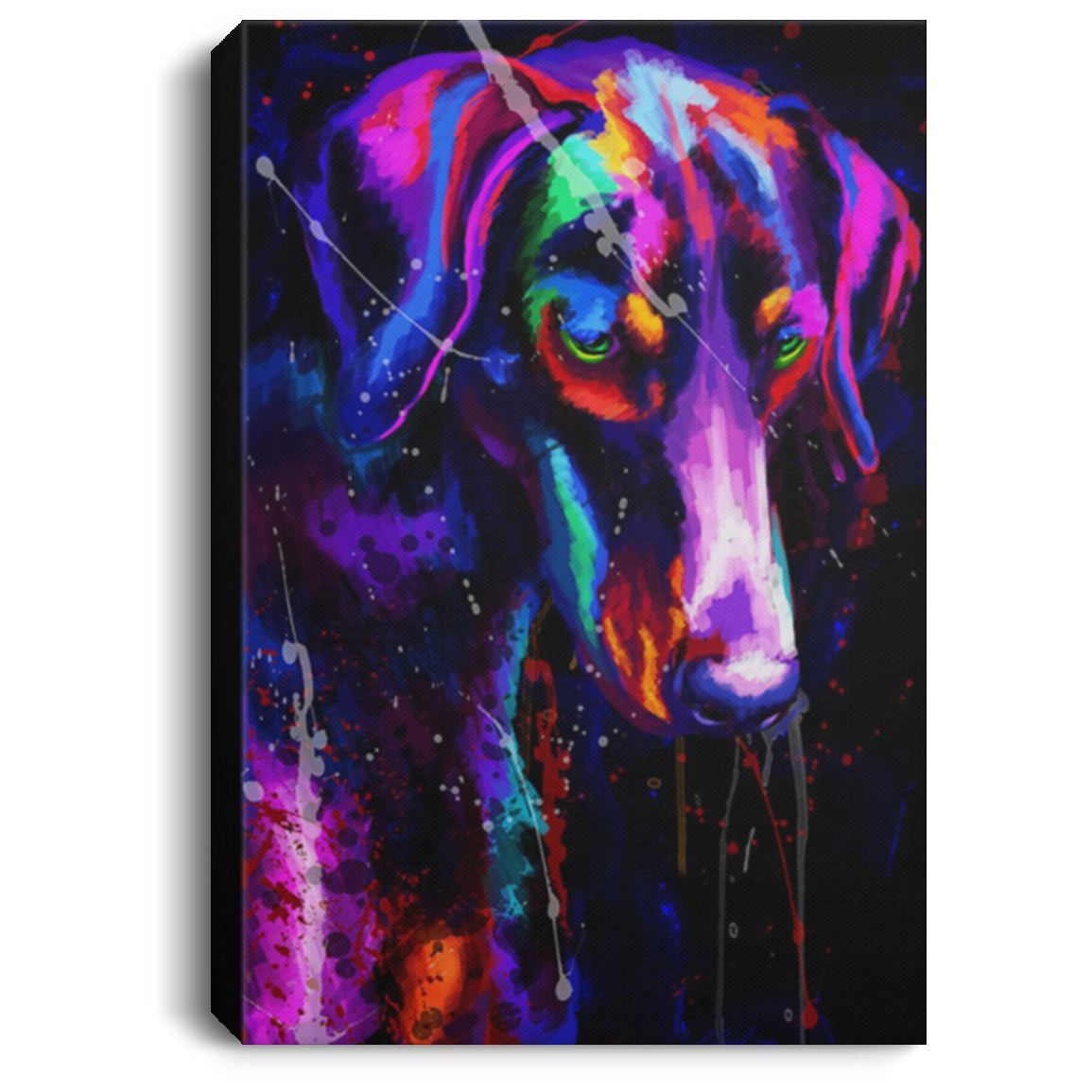 200825G Water Colorful Doberman Dog Canvas Pictures Wrapped Ready To Hang Awesome Birthday Christmas Gag Gift For Men Women