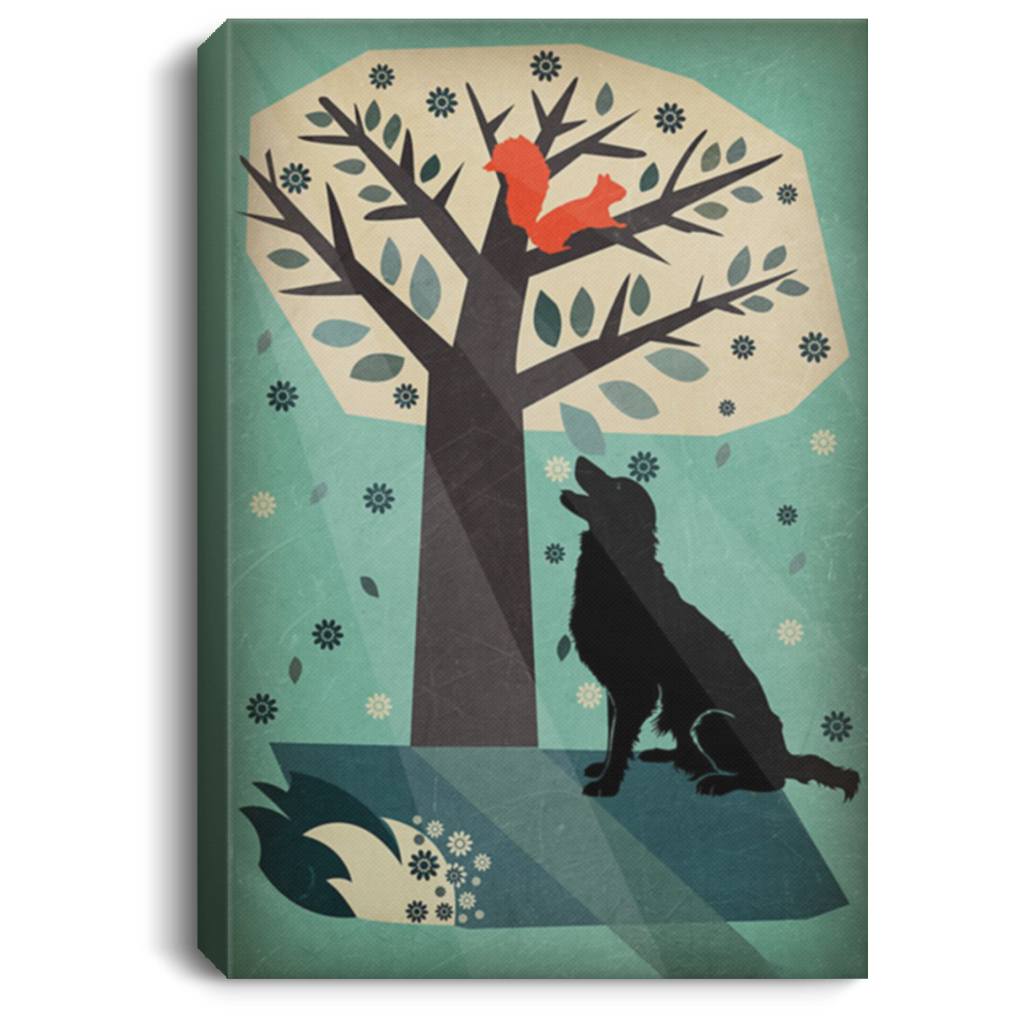 200825G Golden Retriever Tree Canvas Wall Art For Living Room Ready To Hang 8x12 12x18 16x24 Best Birthday Christmas Gag Gift For Men Women