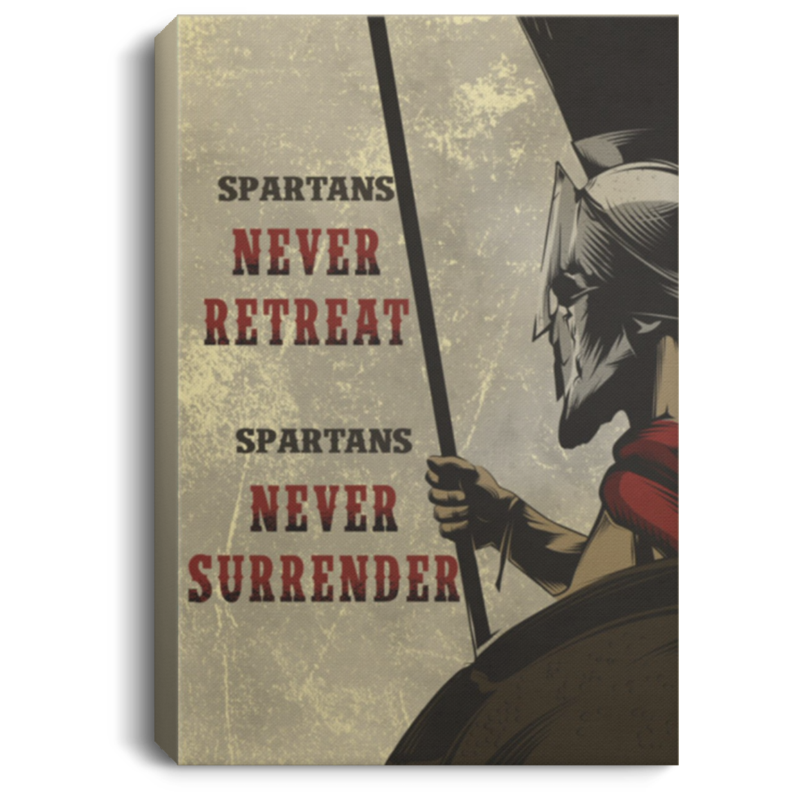 AAA200704 Spartan Canvas Art Wall Decor Office Bedroom Living Room Spartans Never Retreat Spartans Never Surrender 8x12 12x18 16x24