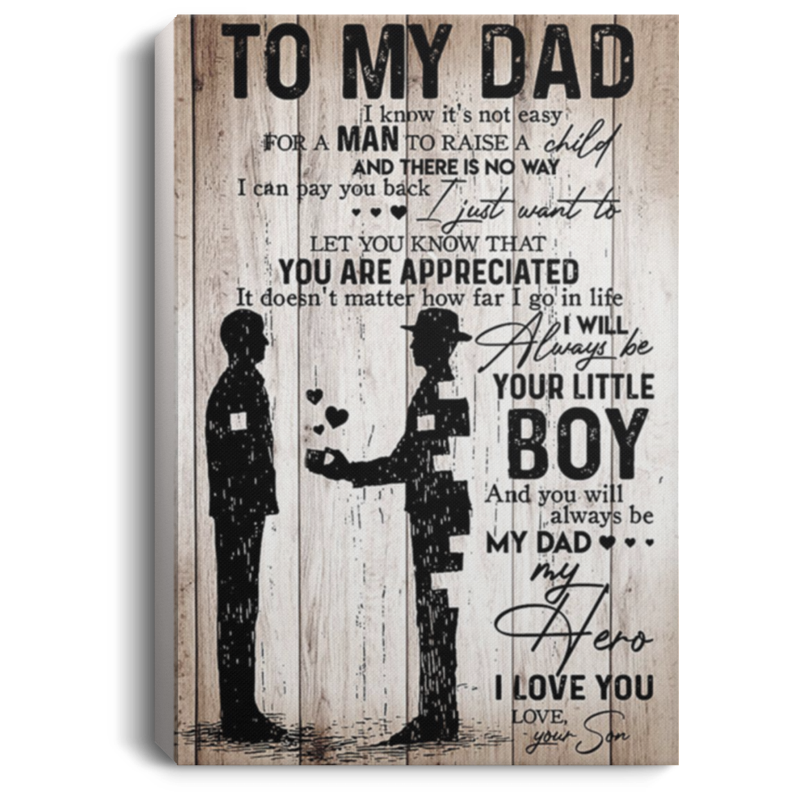 200813BB Dad Family Canvas Wall Art From Son Perfect Birthday Christmas Ideas Great Gift Decoration 8x12 12x18 16x24