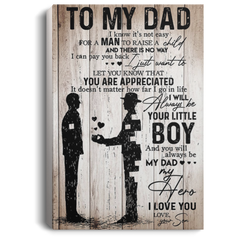 200813BB Dad Family Canvas Wall Art From Son Perfect Birthday Christmas Ideas Great Gift Decoration 8x12 12x18 16x24