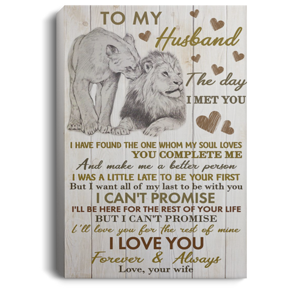 200813BB To My Husband You Complete Me And Make Me A Better Person Lion Family Canvas Art Wall Décor From Wife 8x12 12x18 16x24