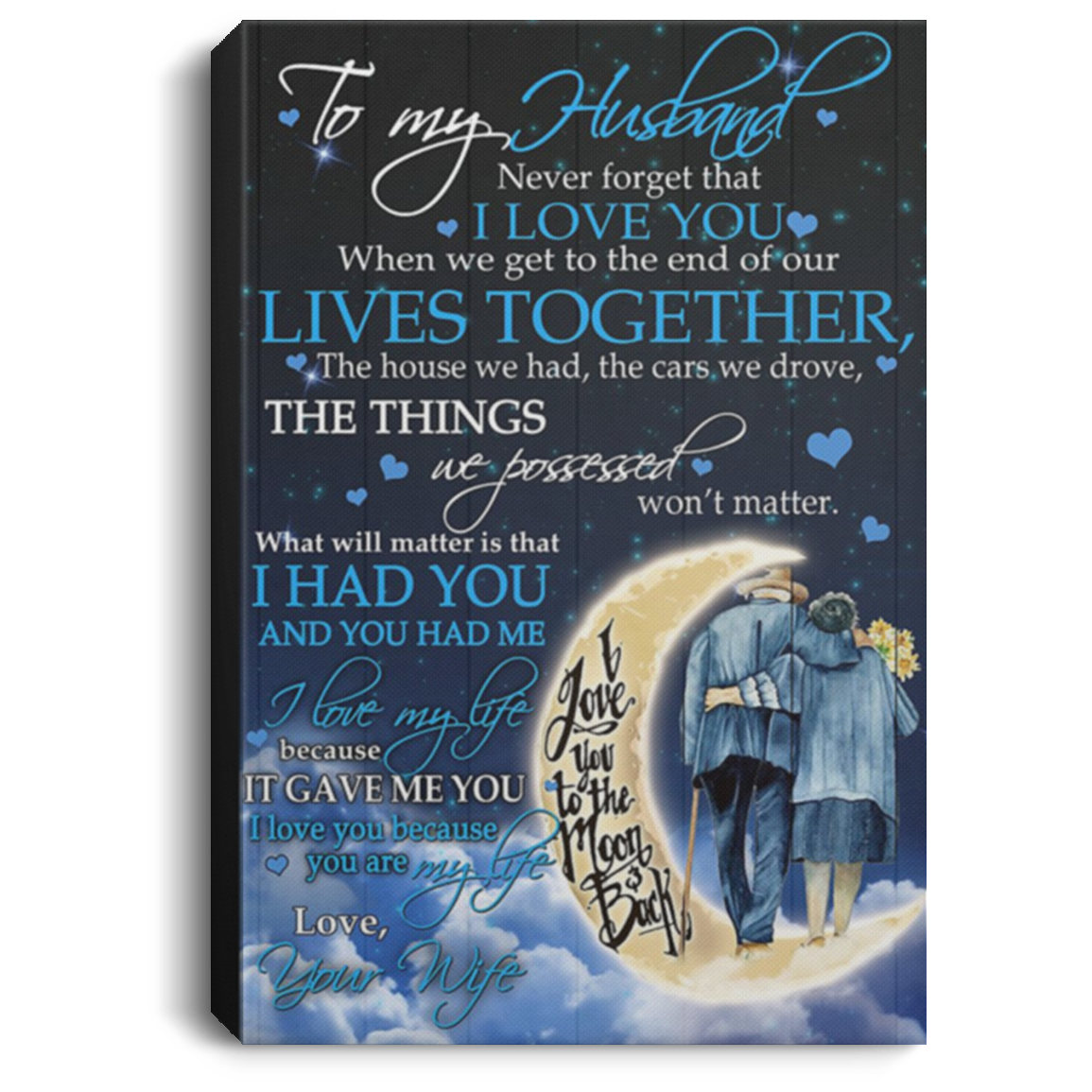 200813BB Gallery Wrapped Canvas Prints Husband Poster From Wife Awesome Birthday Anniversary Christmas Ideas Great Gift Decoration 8x12 12x18 16x24