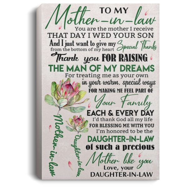 200813BB To My Mother In Law Canvas Poster Wall Art - You Are The Mother I Receive That Day I Web Your Son Poster From Daughter In Law 8x12 12x18 16x24