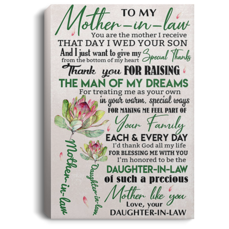 200813BB To My Mother In Law Canvas Poster Wall Art - You Are The Mother I Receive That Day I Web Your Son Poster From Daughter In Law 8x12 12x18 16x24