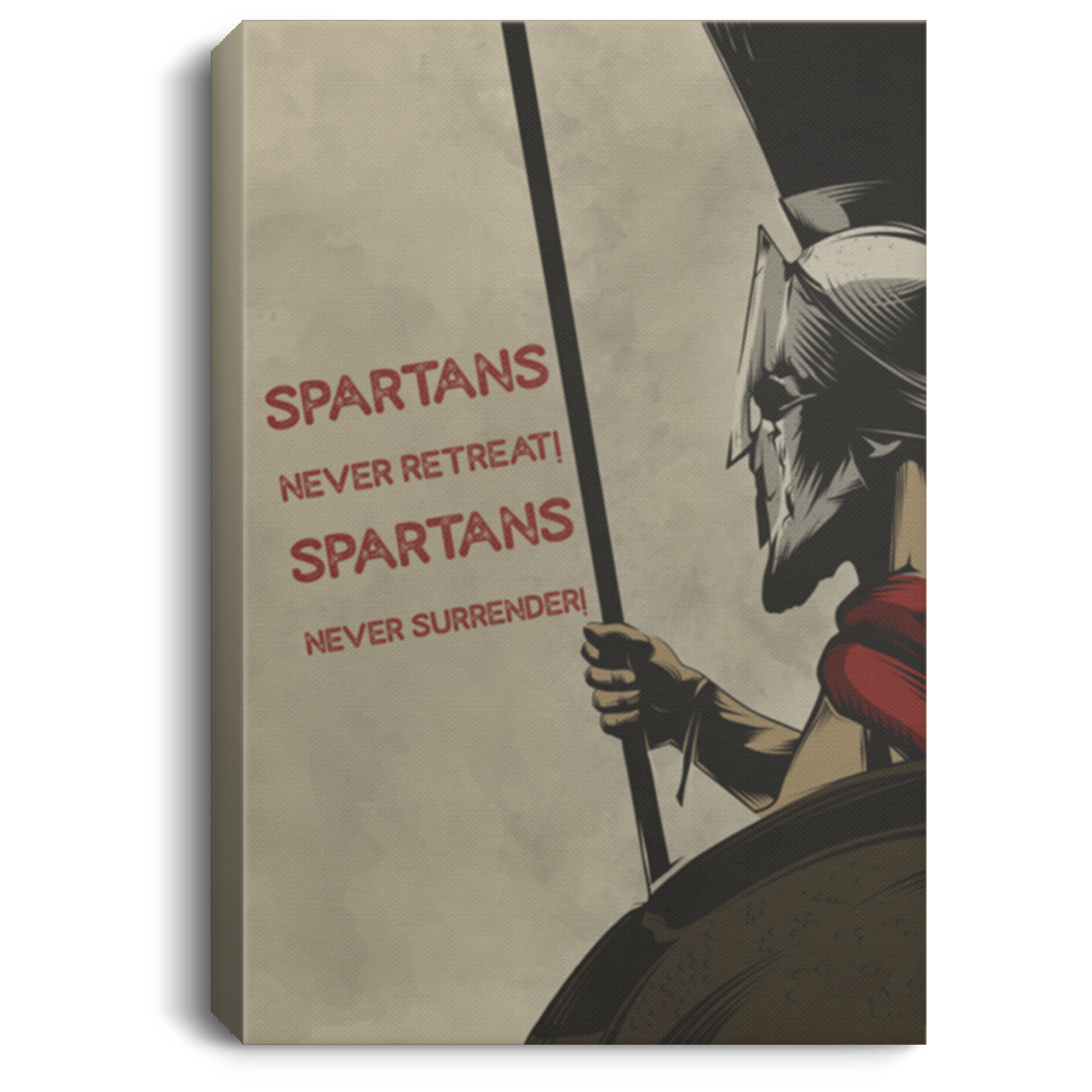 AAA200704 Spartan Warrior Wall Art Canvas For Living Room Bedroom Office Spartans Never Retreat Spartans Never Surrender 8x12 12x18 16x24