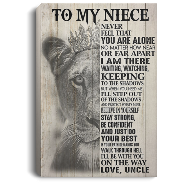 200813BB Lion Wall Art Canvas Vertical To Niece Never Feel That You Are Alone Poster Gift From Uncle 8x12 12x18 16x24