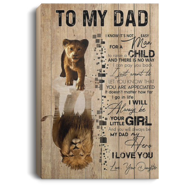 200813BB Lion Dad Gallery Wrapped Canvas Prints From Daughter Perfect Birthday Christmas Ideas Great Gift Decoration 8x12 12x18 16x24