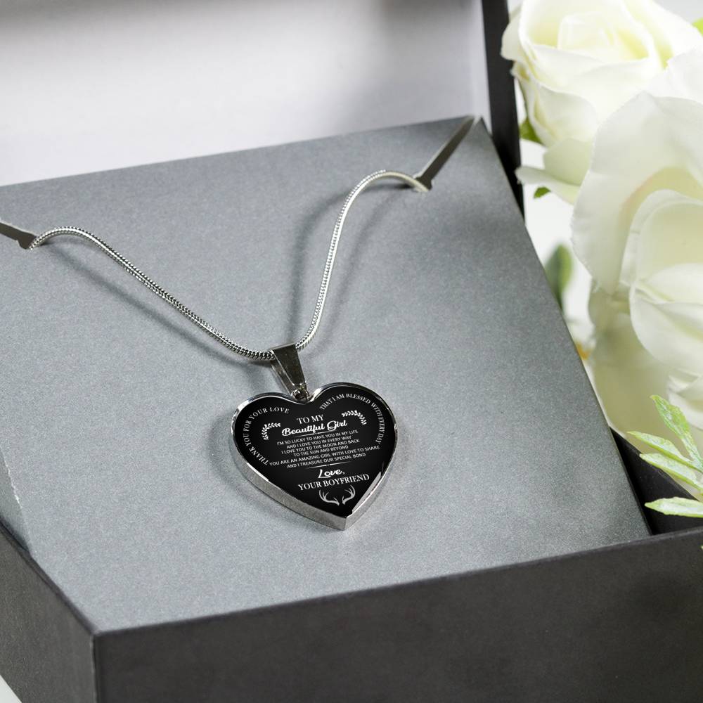 Thank You For Your Love Necklace For Girlfriend - Boyfriend And Girl Heart Pendant Chain - Personalized Birthday Gifts For Wife Fiance Girlfriend