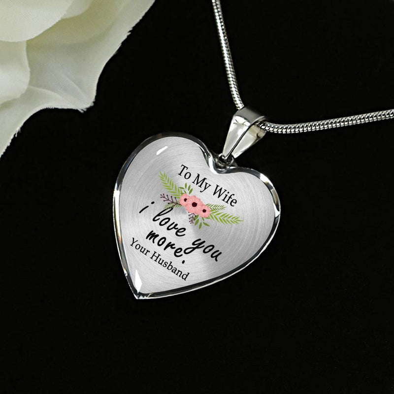 Wife Birthday Gifts - I Love My More Heart Necklace - Fashion Pendant Jewelry for Women Ladies - Anniversary Present for Her, Fiancee