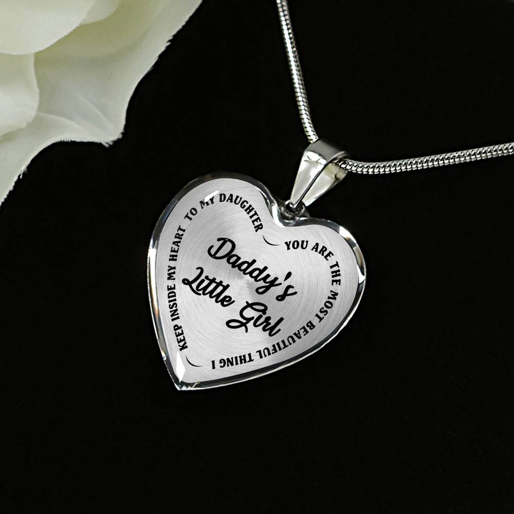 You Are The Most Beautiful Thing I Keep Inside My Heart Luxury Necklace - To My Daughter Pendant Jewelry Perfect Gifts For Little Girl On Birthday Christmas New Year