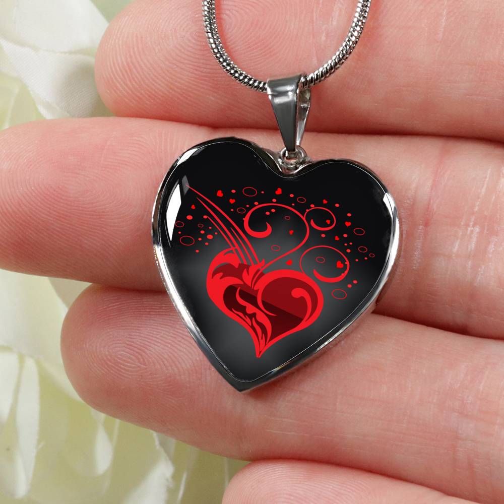 Birthday Gift for Women Men - Black Heart Pendant Necklace Fashion Jewelry - Anniversary Present for Daughter, Son, Girlfriend, Fiancee, Mum, Dad