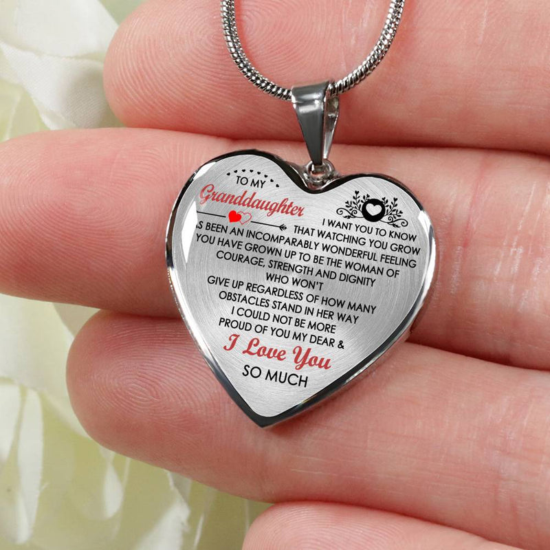Granddaughter Birthday Gifts - I Love You So Much Pendant Necklace From Grandpa Grandma - Happy Birthday Gifts For Little Girl, Kids