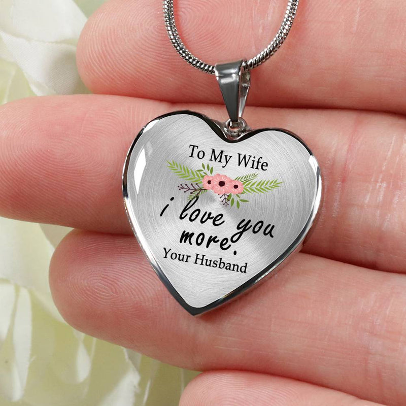 Wife Birthday Gifts - I Love My More Heart Necklace - Fashion Pendant Jewelry for Women Ladies - Anniversary Present for Her, Fiancee
