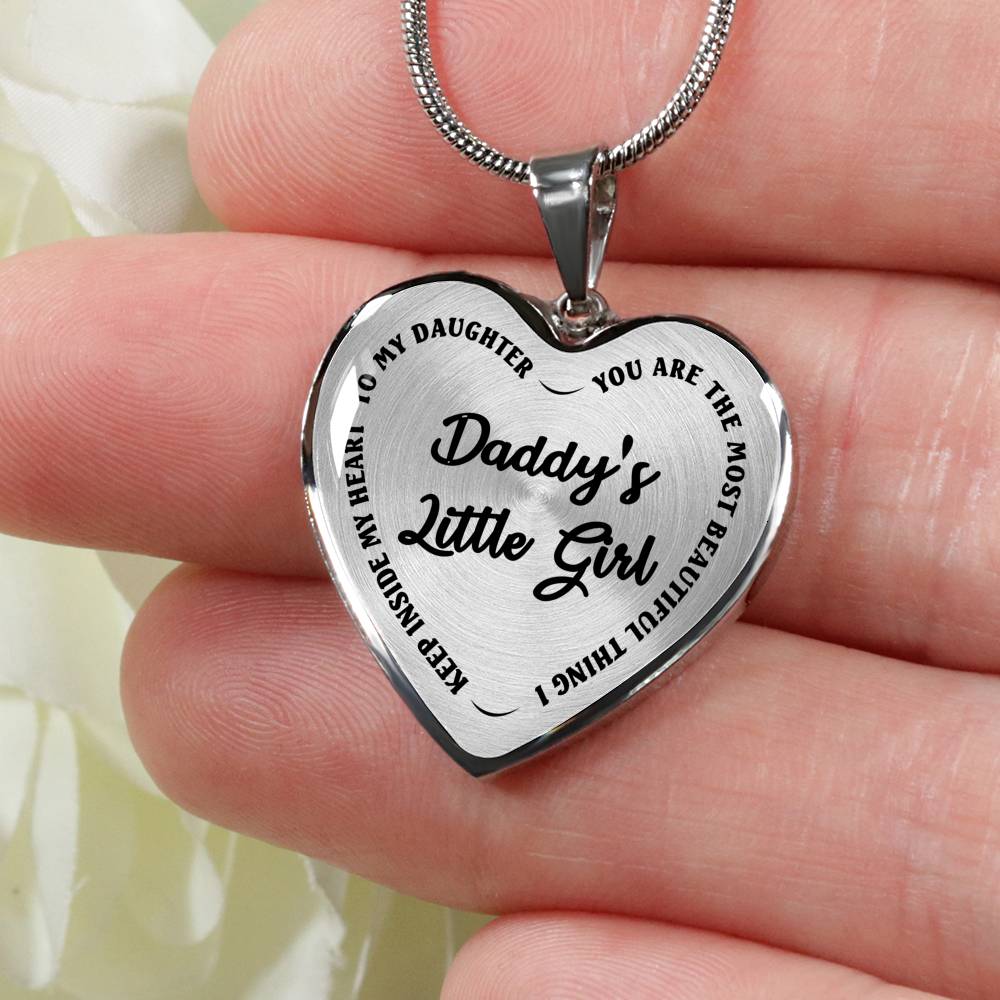 You Are The Most Beautiful Thing I Keep Inside My Heart Luxury Necklace - To My Daughter Pendant Jewelry Perfect Gifts For Little Girl On Birthday Christmas New Year