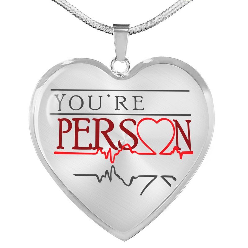 Valentine Gift For Women - You're Person Heart Pendant Necklace Custom Chain