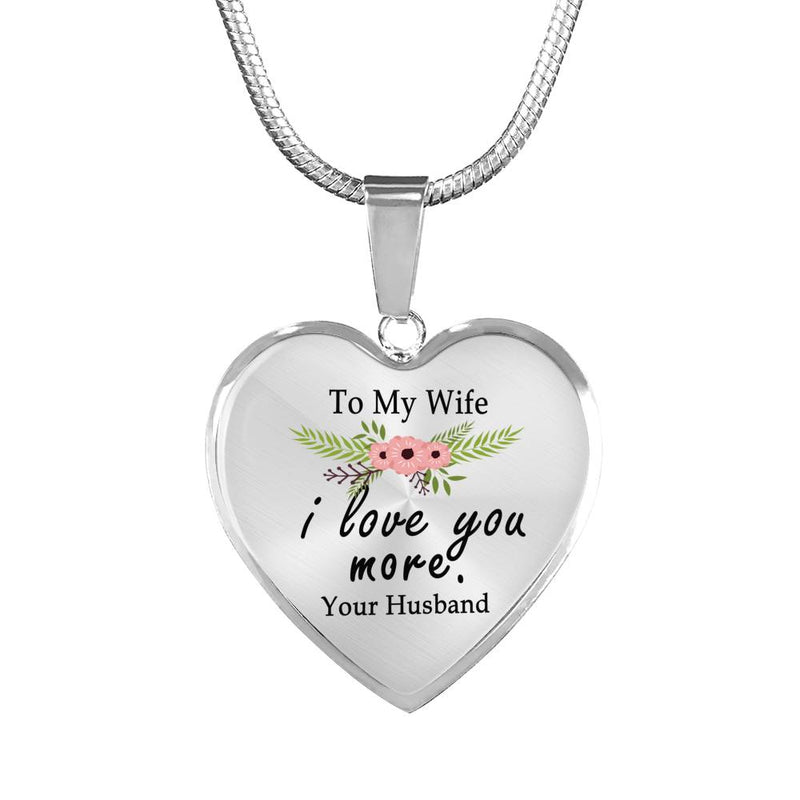 Wife Birthday Gifts - I Love My More Heart Necklace - Fashion Pendant Jewelry for Women Ladies - Anniversary Present for Her, Fiancee
