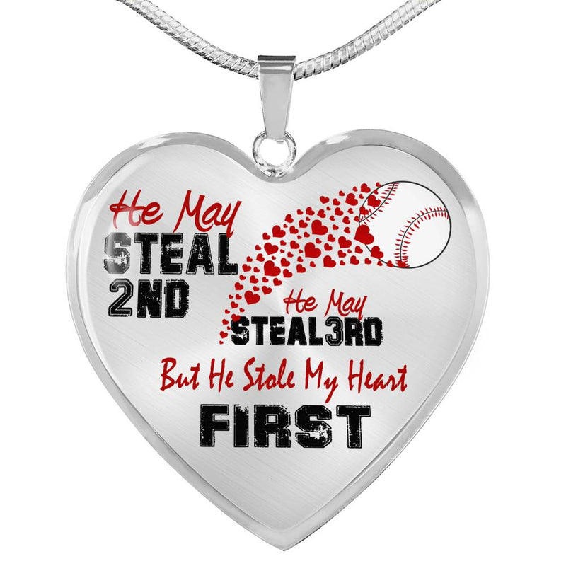 He Stole My Heart First Tennis Heart Pendant Necklace Custom - Romantic Gifts For Men Women On Birthday Valentine' Day
