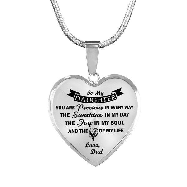 You Are The Joy In My Soul Pendant Necklace Chain - Daughter Gifts From Dad Father - Happy Birthday Gag Gift For Little Girl