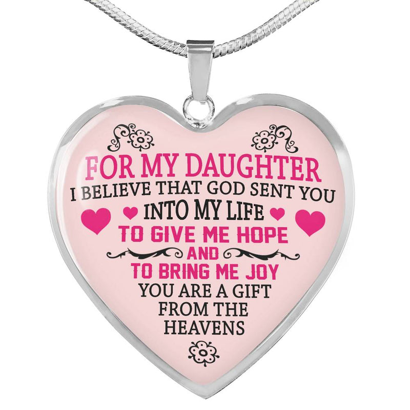 For My Daughter Pendant Necklace From Dad Mom - You Are A Gifts From Heavens Happy Birthday Gag Gifts For Little Girl