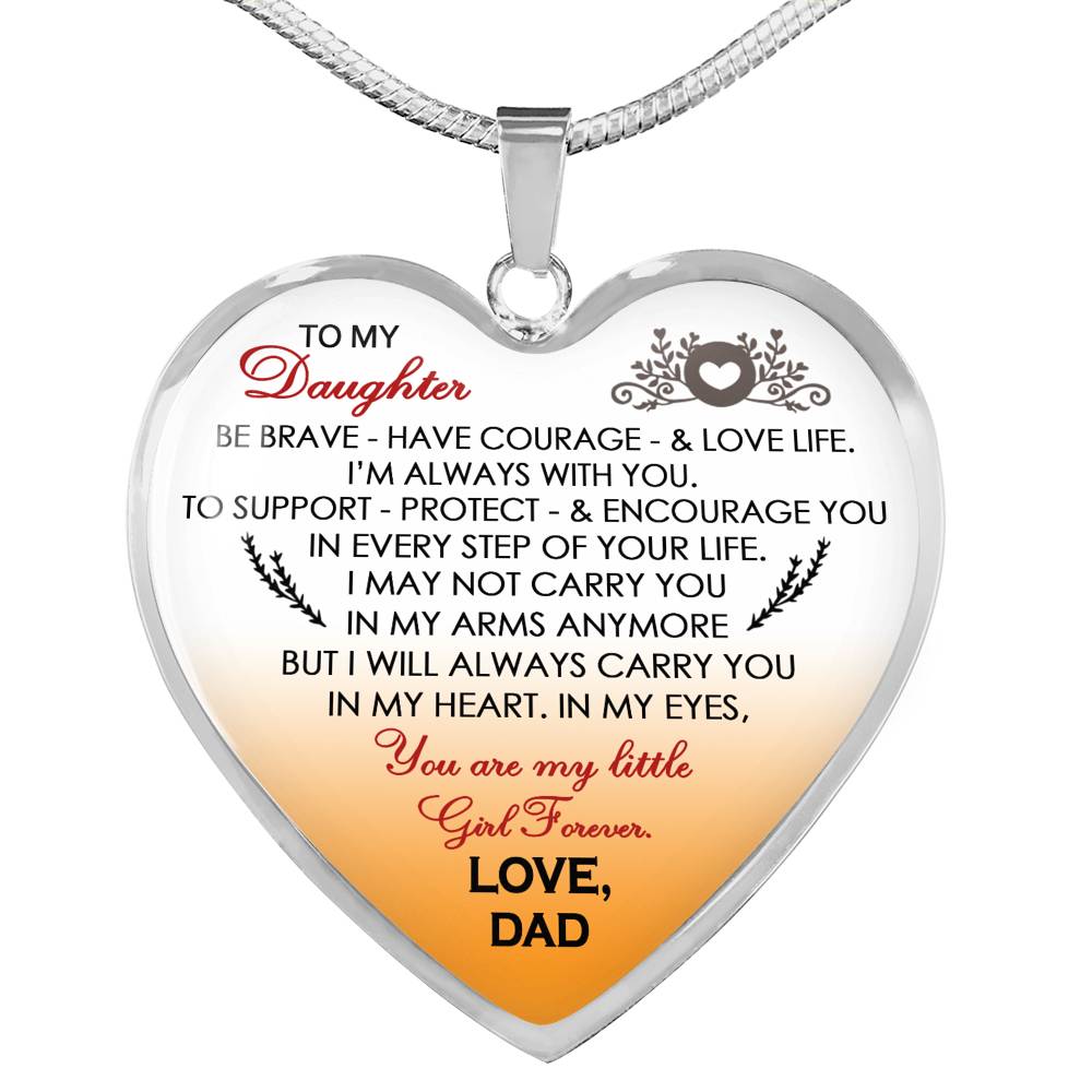 I Always Carry You In My Heart Daughter Pendant Necklace Custom - Dad And Daughter Necklaces Chain - Amazing Chirstmas Birthday Gag Gifts For Child