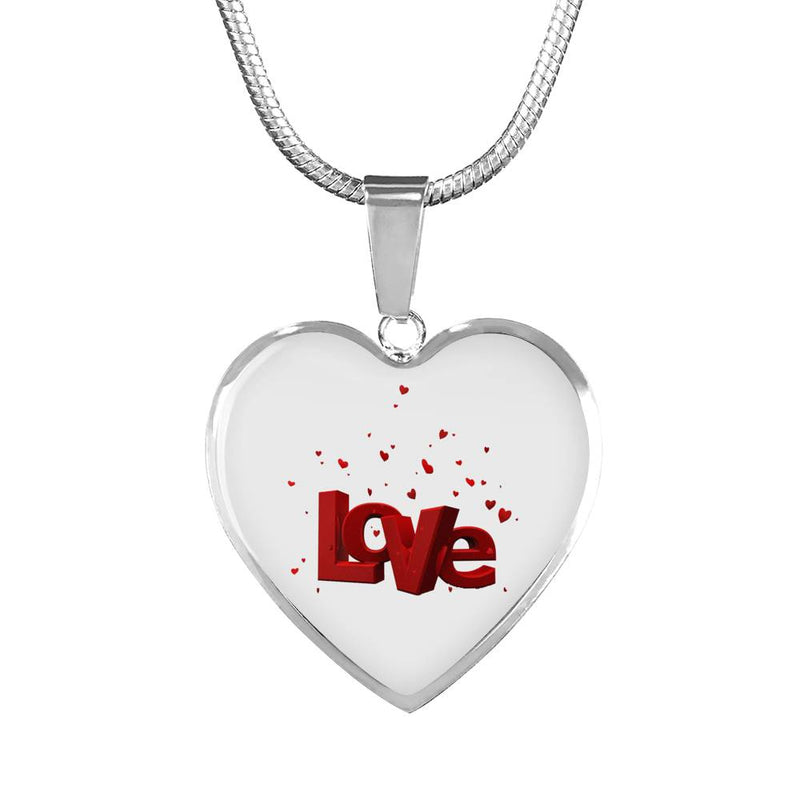 Romantic Anniversary Gifts - Love In Red Heart Pendant Necklace - Fashion Jewelry for Women Ladies Girls - Romantic Present for Lover
