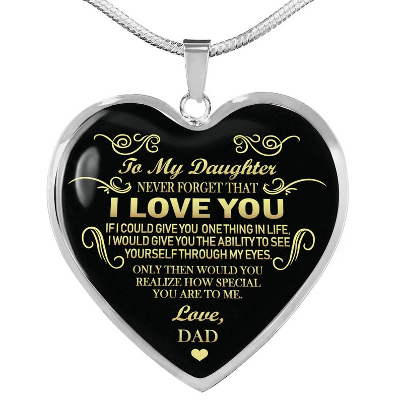 To My Daughter Necklaces From Dad - Father And Daughter Pendant Necklace Custom