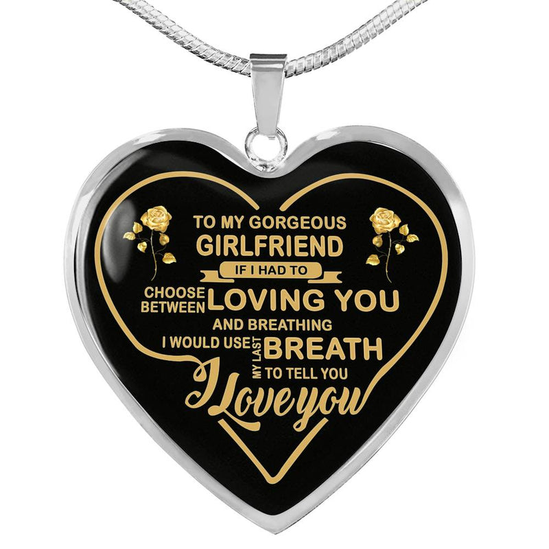 Girlfriend I Love You Quote Heart Pendant Necklace Custom Gifts From Boyfriend